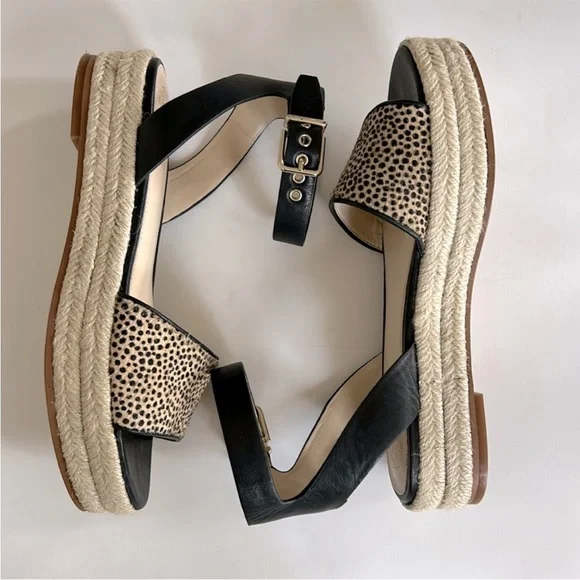 Vince Camuto Kathalia Sandal Espadrille in Natural Spotted Haircalf - Picture 4 of 11